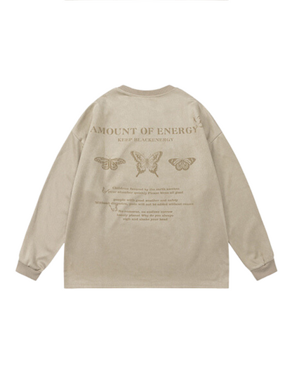 Butterfly Print Suede Long T