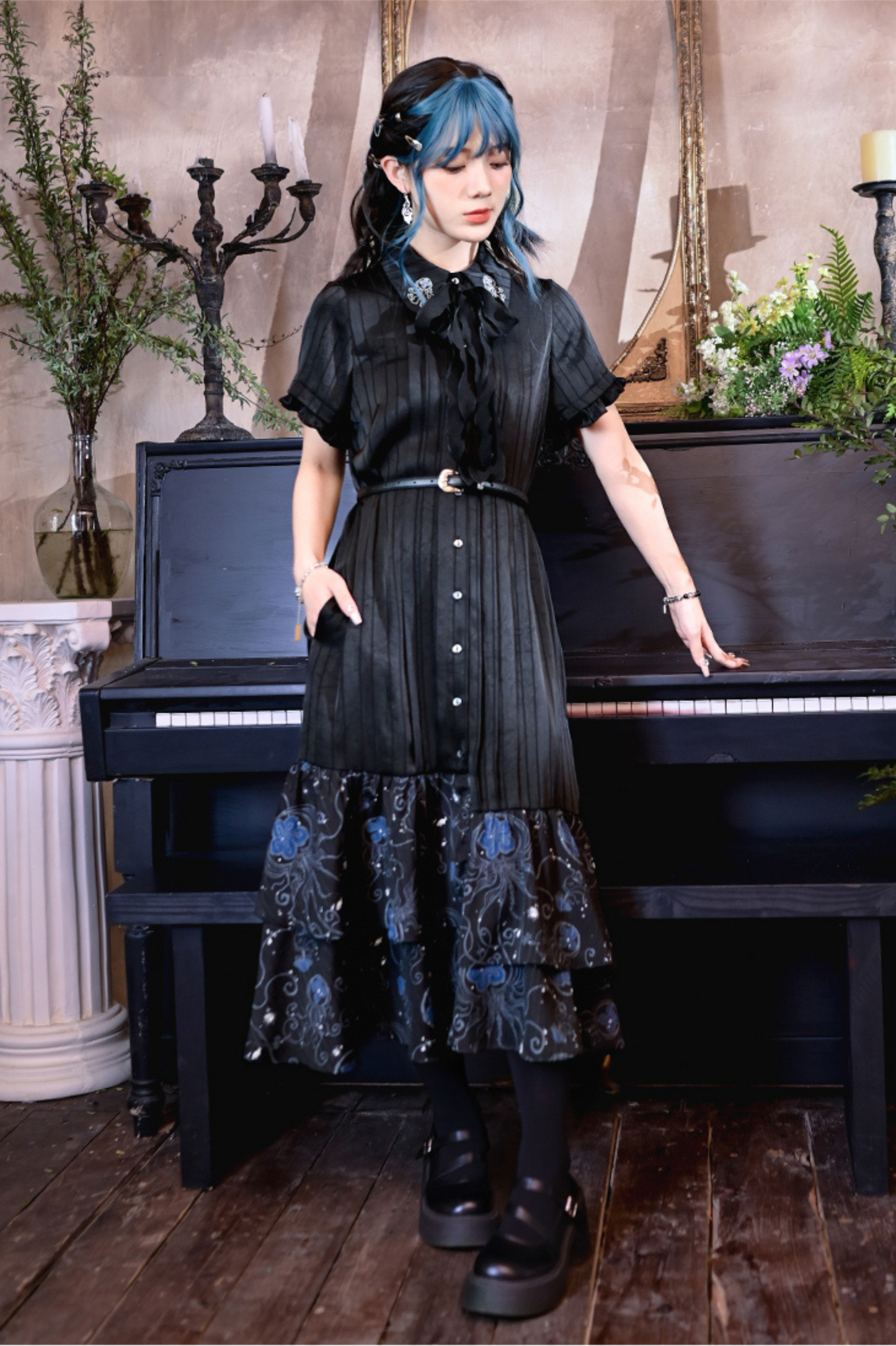 Blue Tears Fishtail Shirt Dress