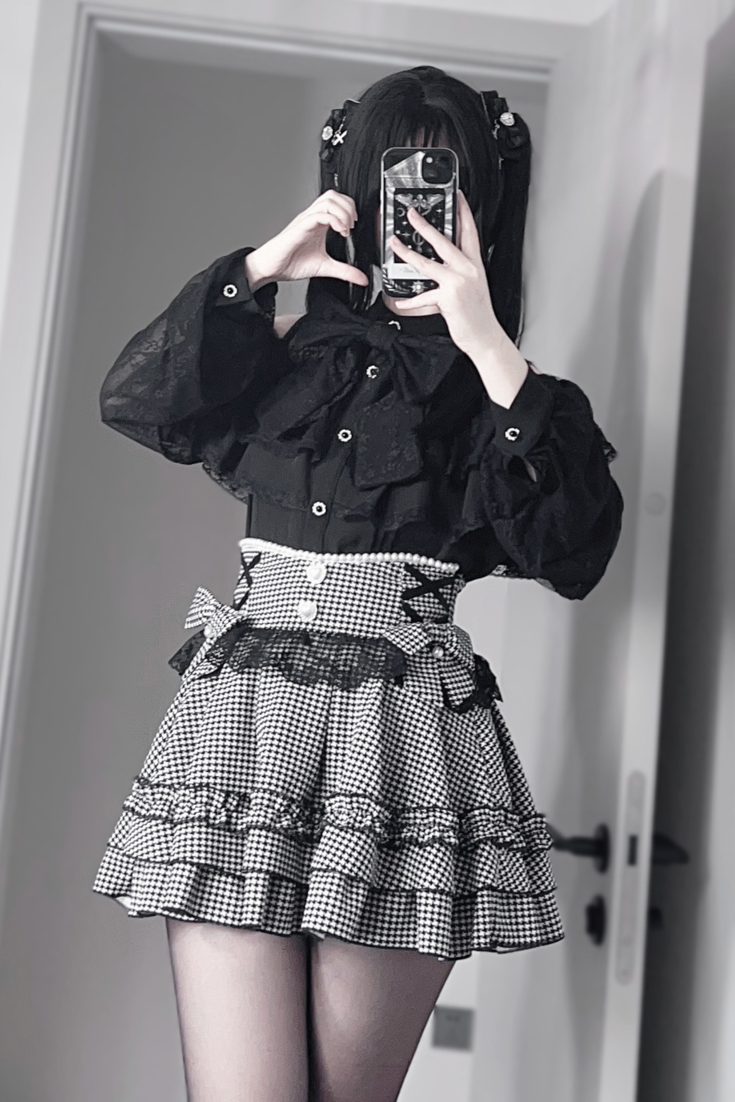 ダークキュートティアードスカート