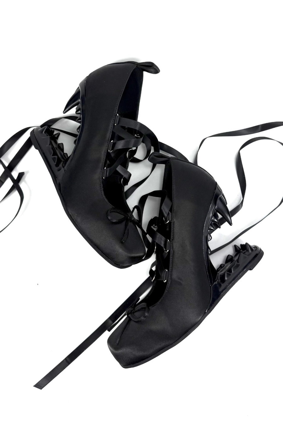 Dark Lace-Up Vampire Heels