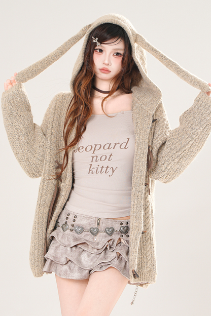 Y2Kバニーフーデッドセーター