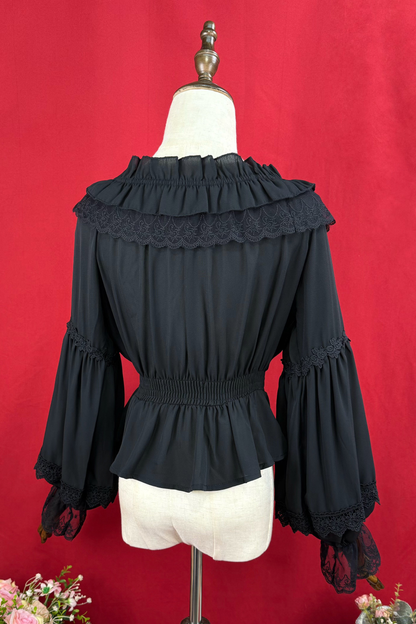 Off-the-shoulder long sleeve Lolita blouse