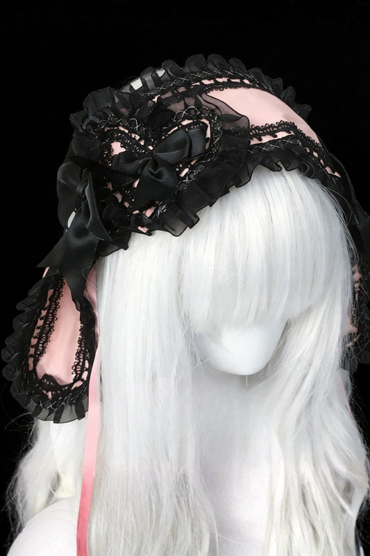 レースドローピーイヤードラビットヘアバンド