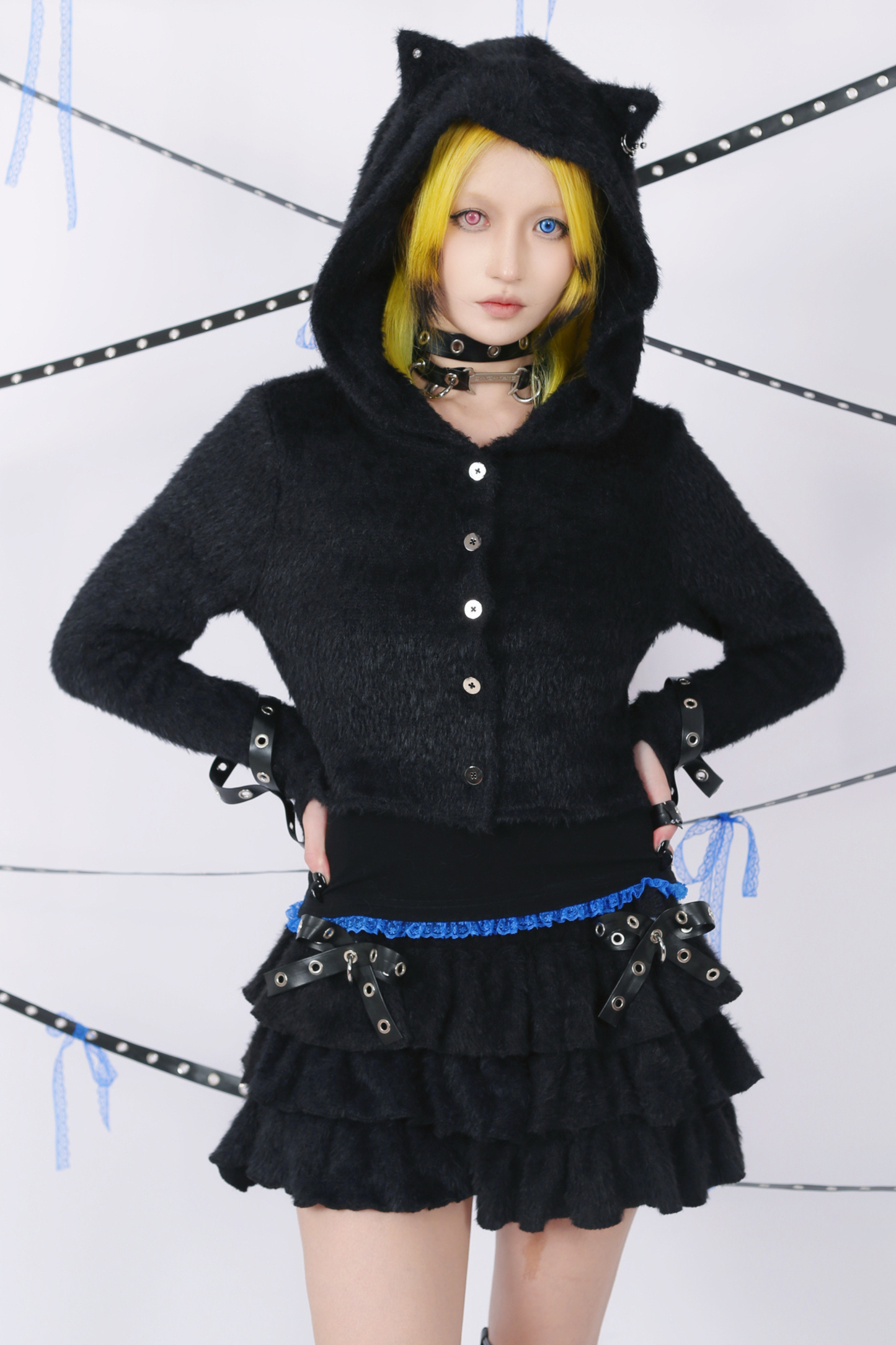 Cat Ear Hooded Top + Culottes