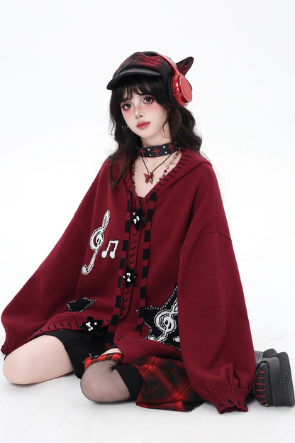 Music Dark Lantern Sleeve Cardigan