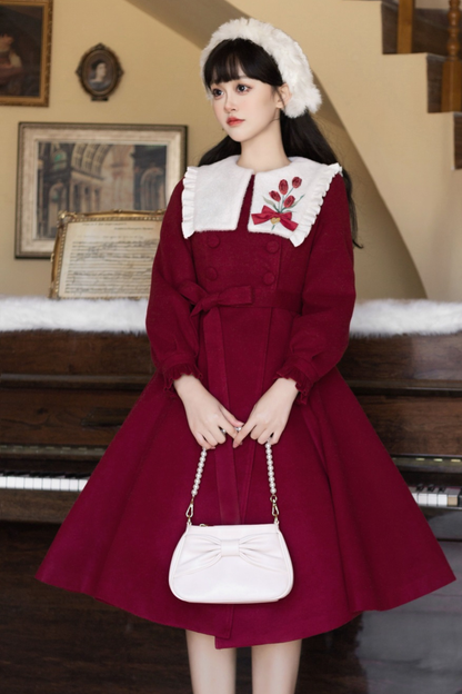 レッドチューリップロリータフレアコート