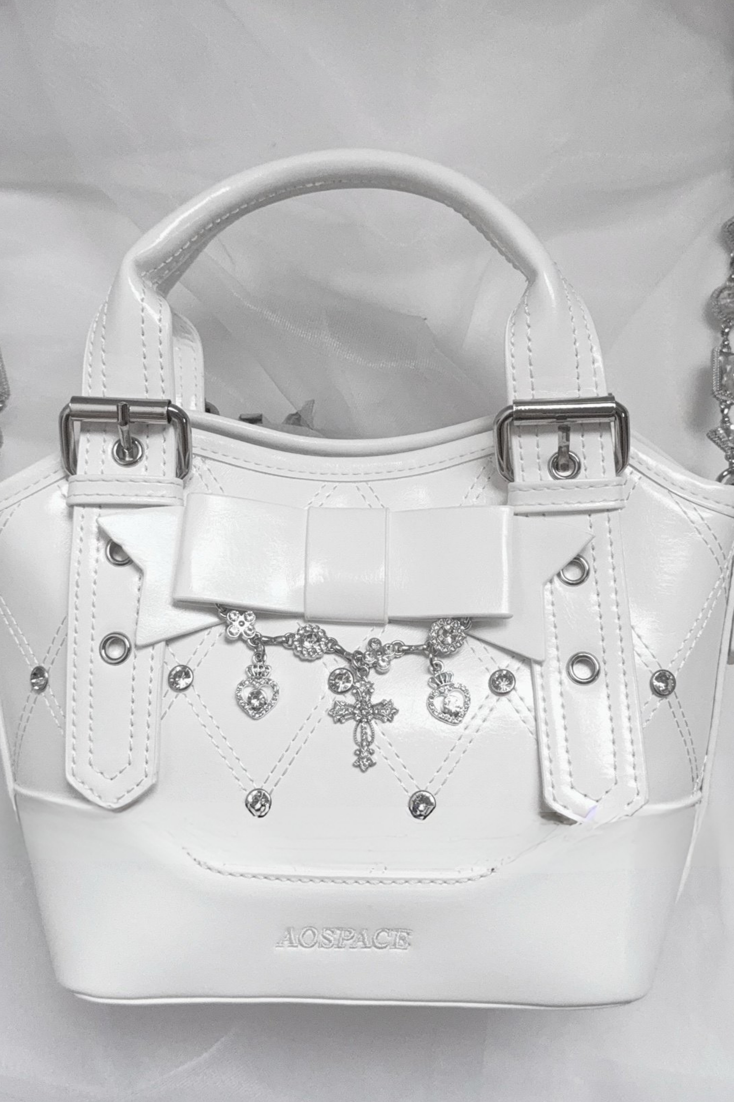 Diamond Patterned Bowknot Tote