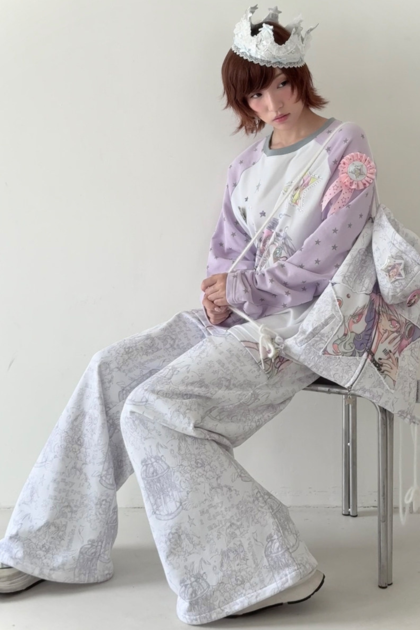 エンジェルホワイトスウェットパンツ