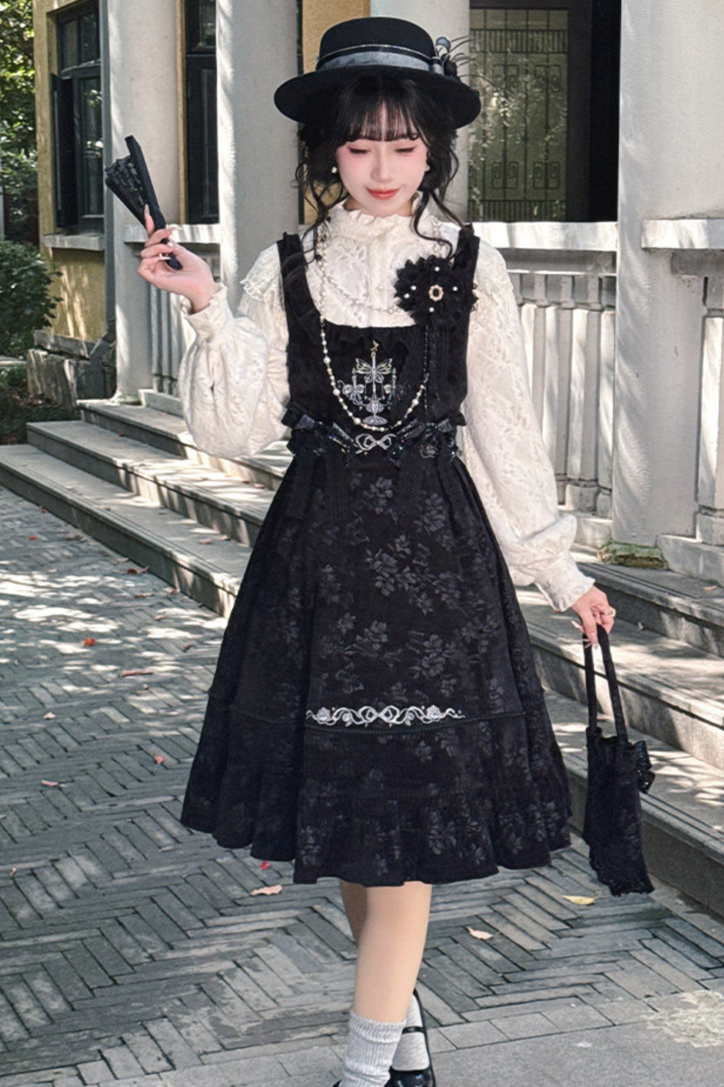 キャンドルライトアンティークレースドレス+ベストドレス+バッグ+ブローチ