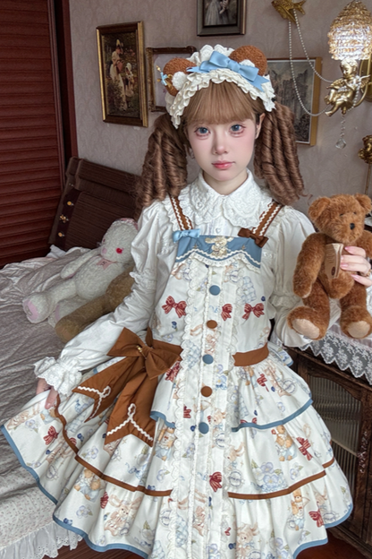 シーサイドベアティーパーティーロリータドレス+ケープ