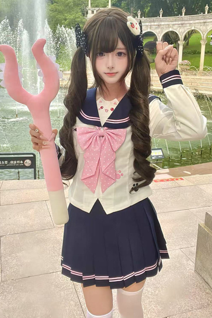 Haut de marin Island Cat + Jupe + Ruban