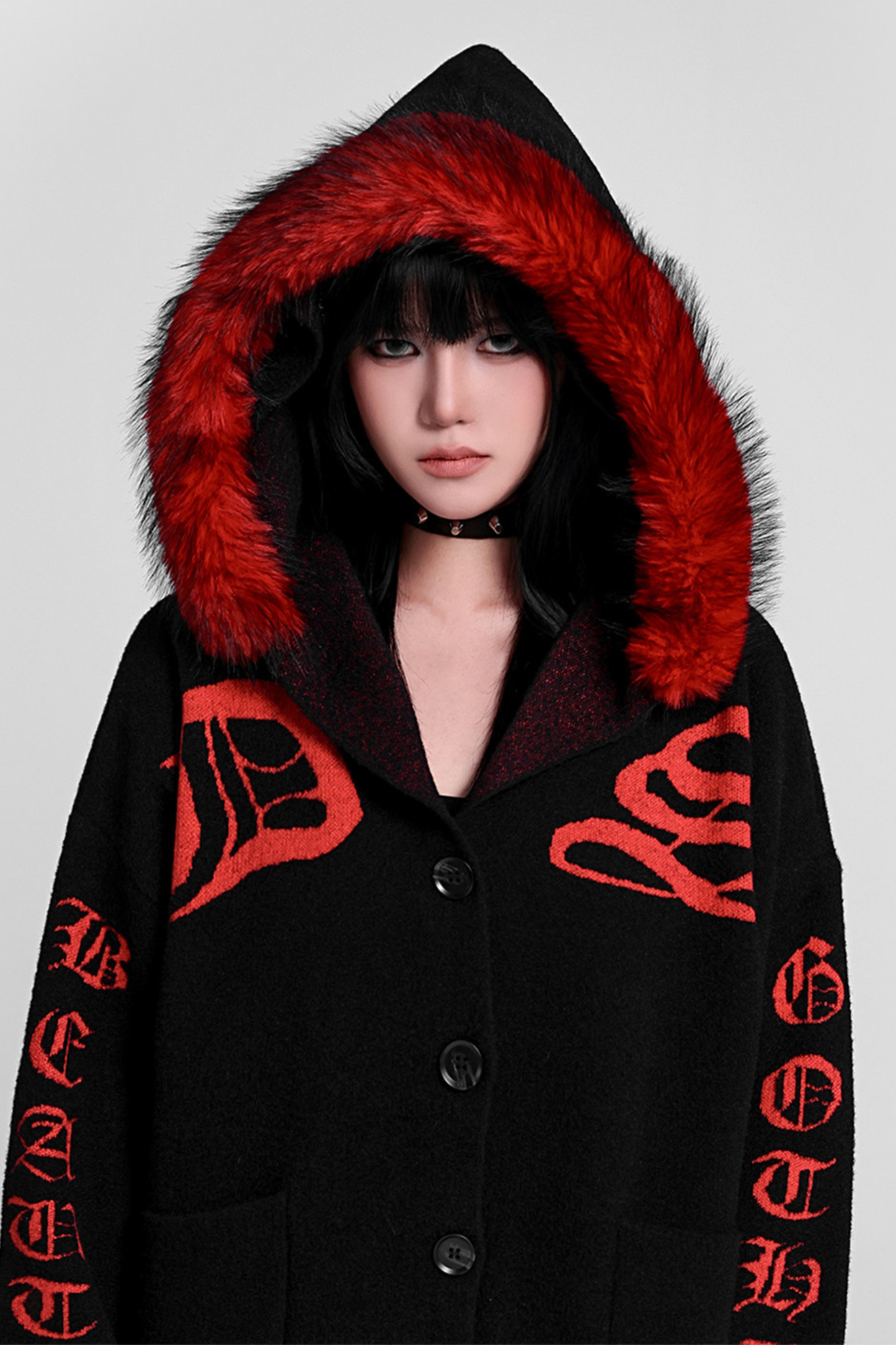 ゴシックファーフードカーディガン