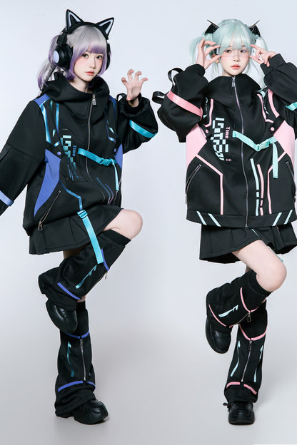 オーバーロードアニメガールジャケット+スカート＋レッグカバー