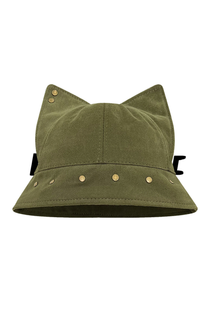 Studded Cat Ear Bucket Hat