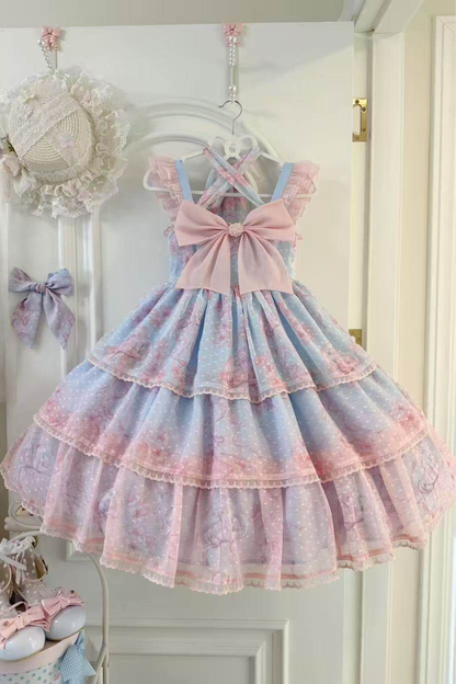 スイートジェリーフィッシュノースリーブロリータドレス