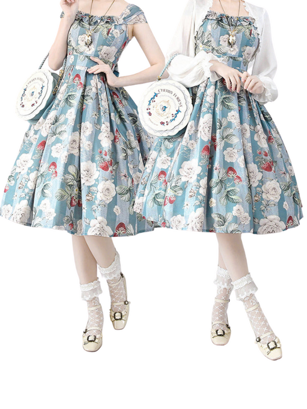 Forest Basket Elegan Trochrasic Lolley Ta Dress + Cardigan