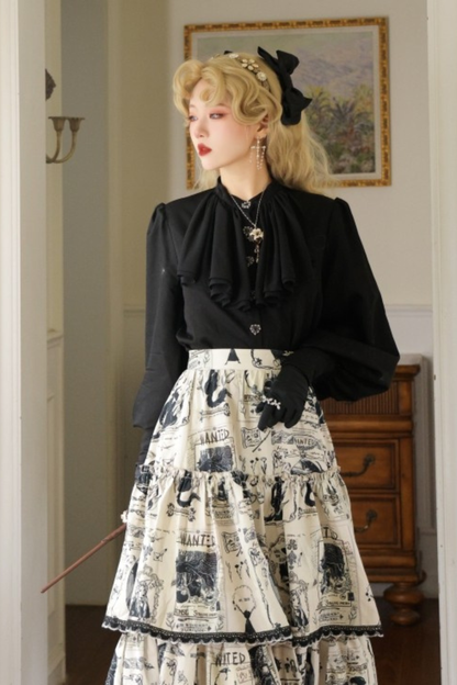 Elegant Satin Puff Sleeve Blouse