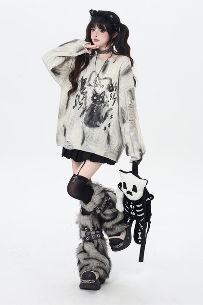 タイダイオフショルダーキャットトップス