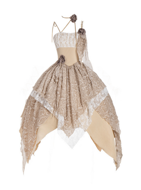 splicing skirt shoulder strap dress