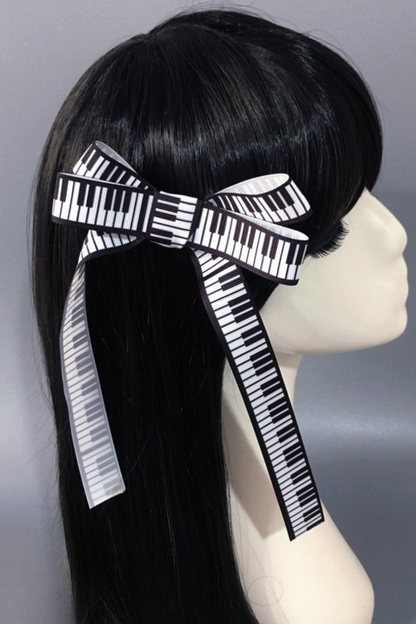 レトログピアノリボンヘアピン