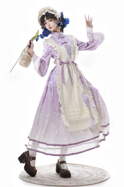 Chinese Ethnic Elegant Sweet Dress + Apron