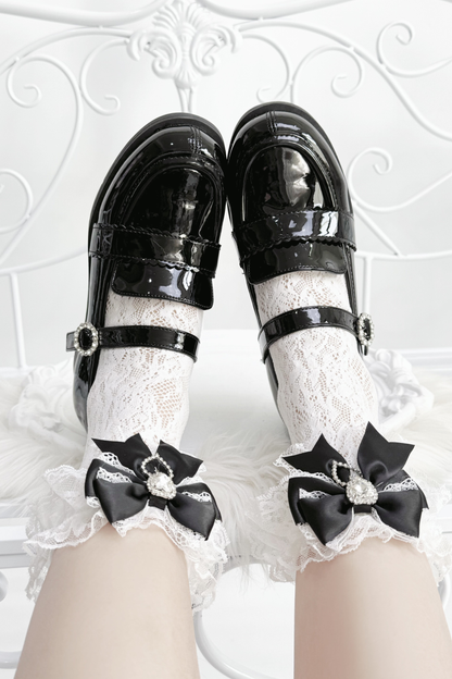 Ribbon Lace-Up Mary Jane Shoes