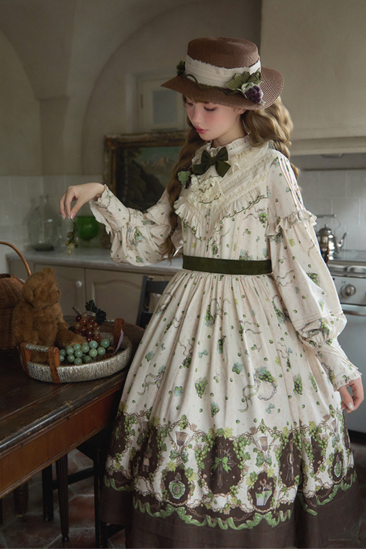 ワイナリーレトロベアロリータドレス