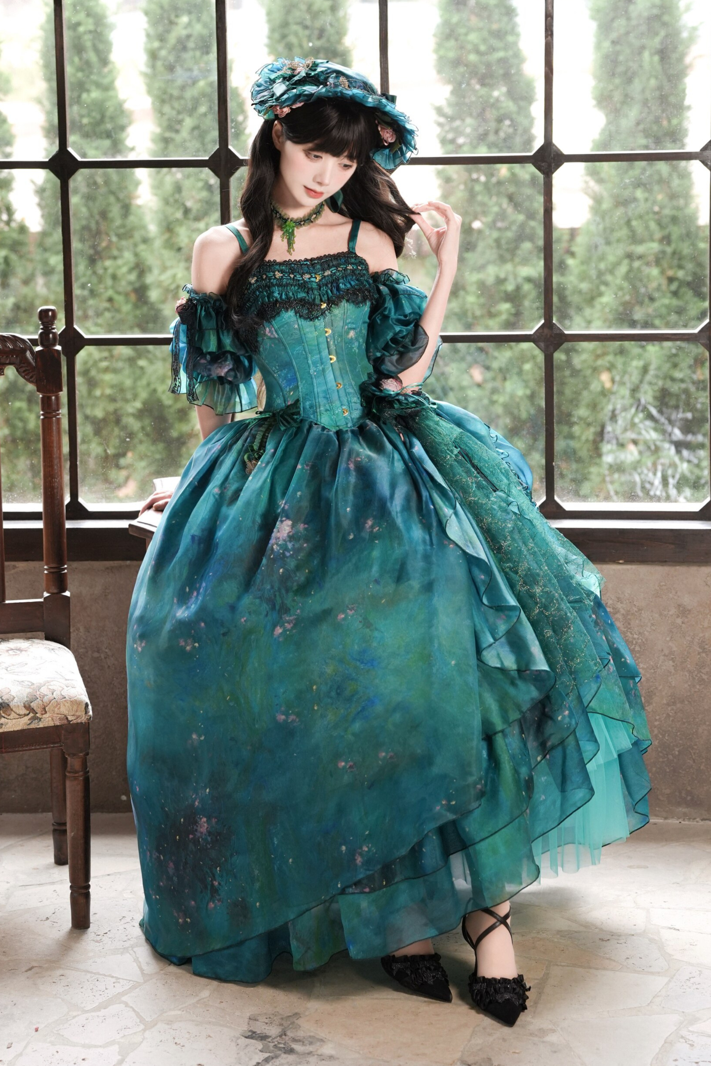 【3月19日予約締切】シルビアトップス+フレアスカート+ハット+スリーブ+ネックレス