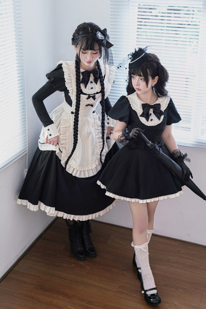 Little Maid Elegant Lolita Dress + Apron + Sleeve + Headband