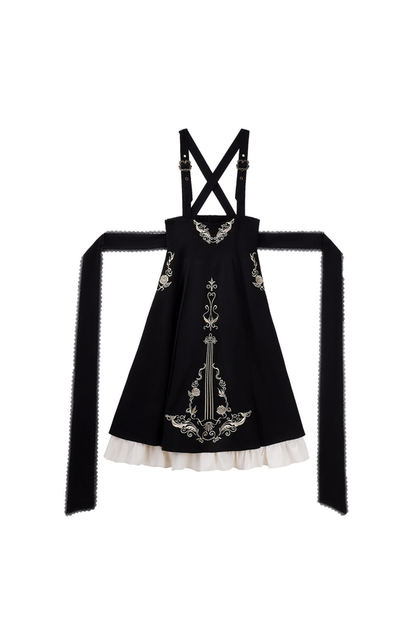 【予約商品】ゴシックダークサスペンダーロングドレス+シャツ+ジャケット