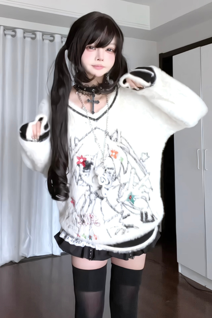 アニメプリントソフトフードトップス