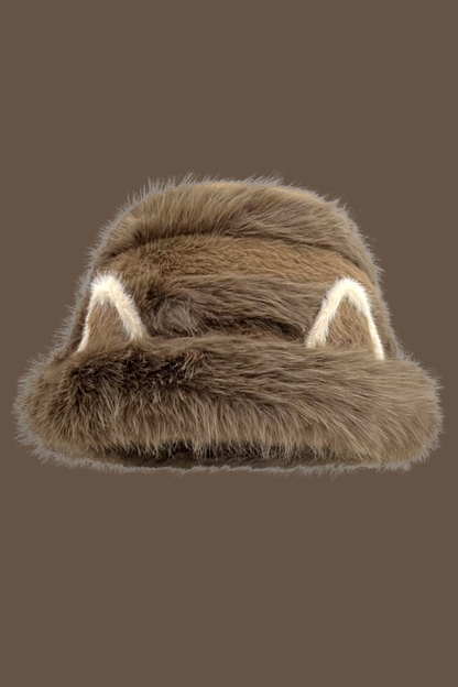 Cat Ear Plush Bucket Hat