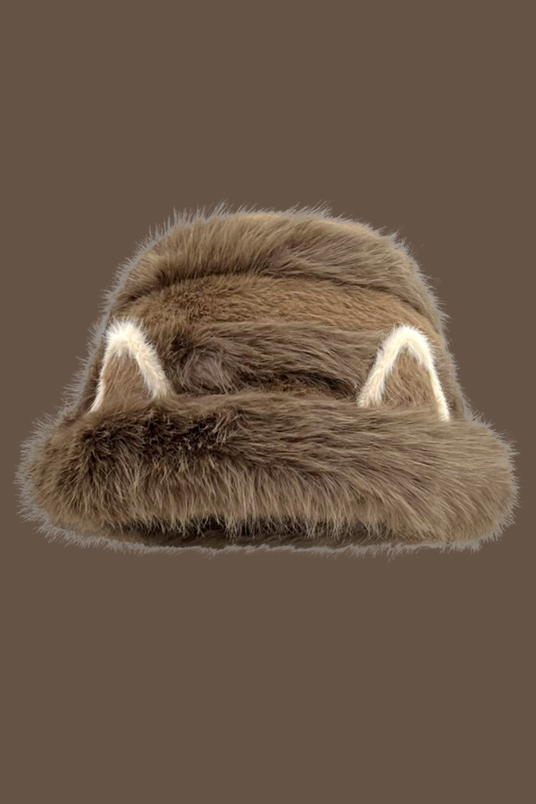 Cat Ear Plush Bucket Hat