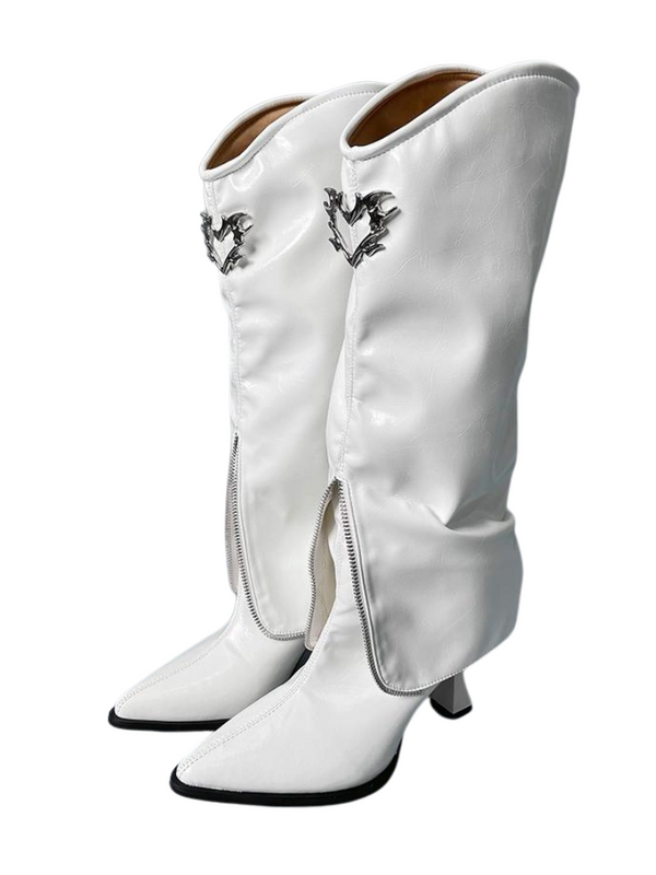 Retro Pointed Toe Stiletto Boots