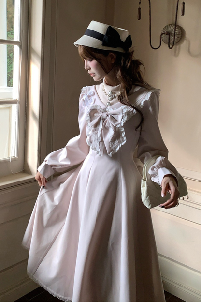 スイートリボンフレアロングドレス