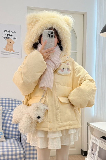 スイートイエローキャットフードジャケット