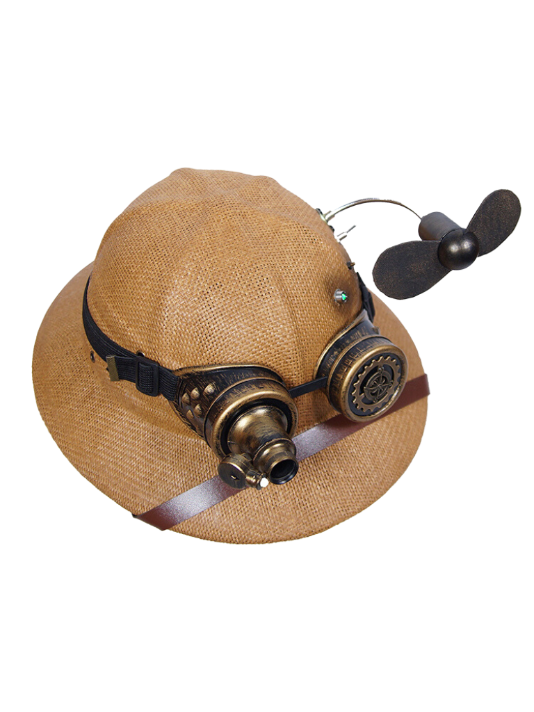 Steampunk Exp roller straw helmet retro sun visor adventure cap