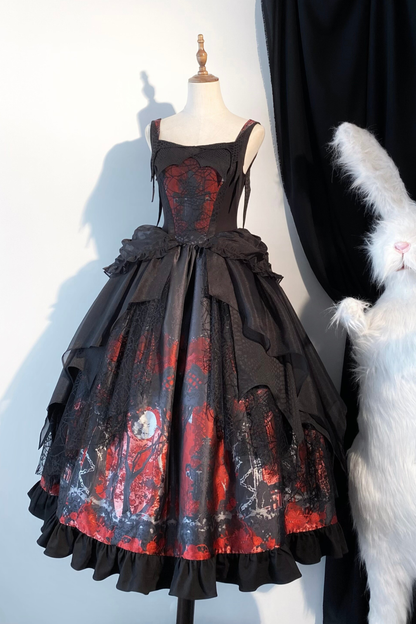 [Vorbestellung bis 29. März] Gothic-Puppen-Trägerrock + ausgestellter Rock