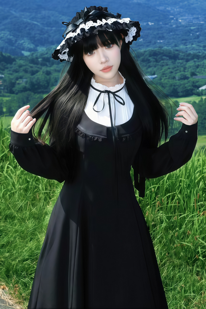 フランスヴィンテージリボンドールドレス