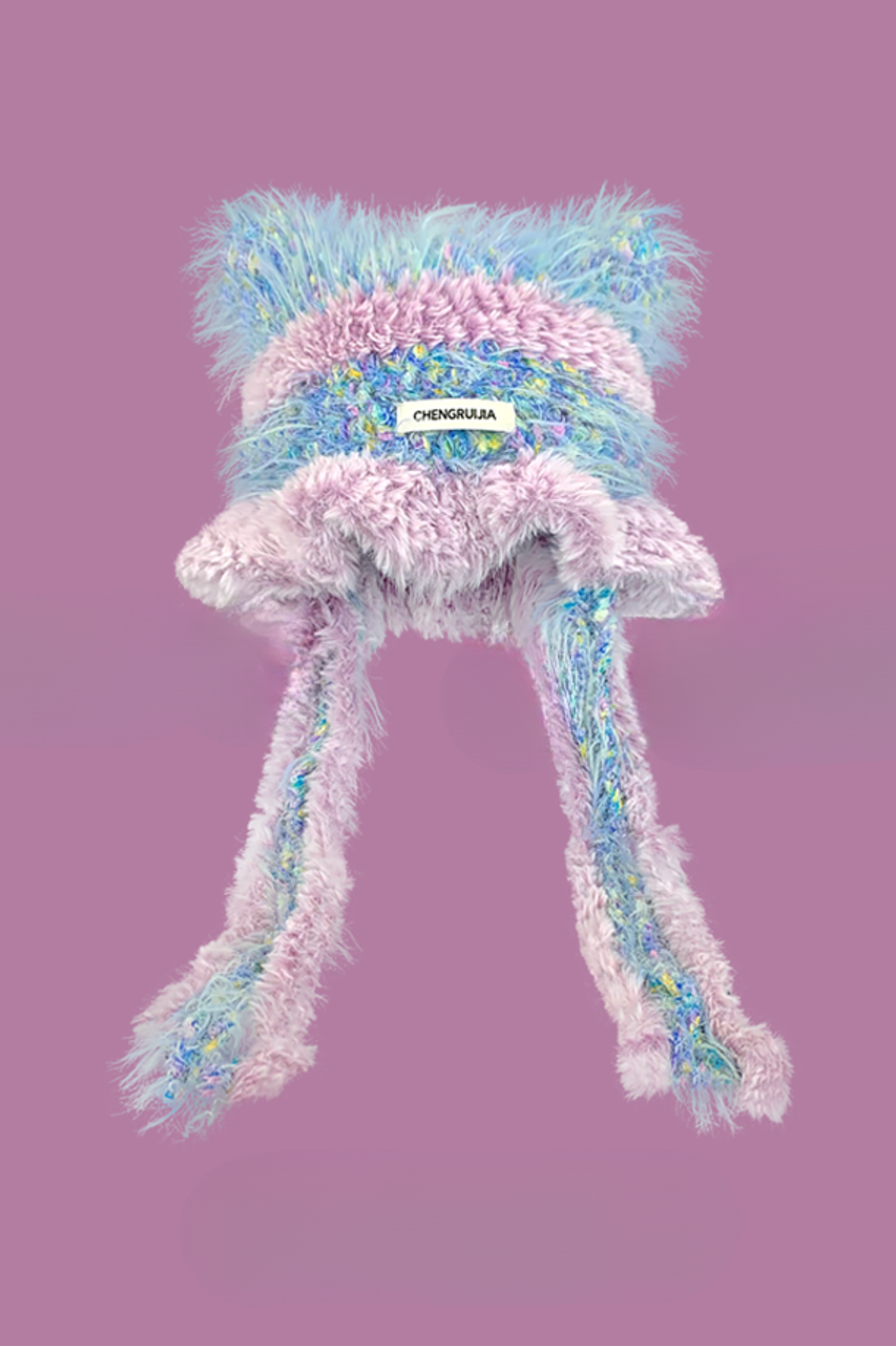 猫耳ファーフェイスプロテクターニット帽