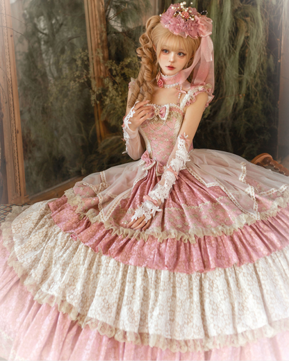 Anniversary Flower Fantasy Gorgeous Lolita Dress Full Set