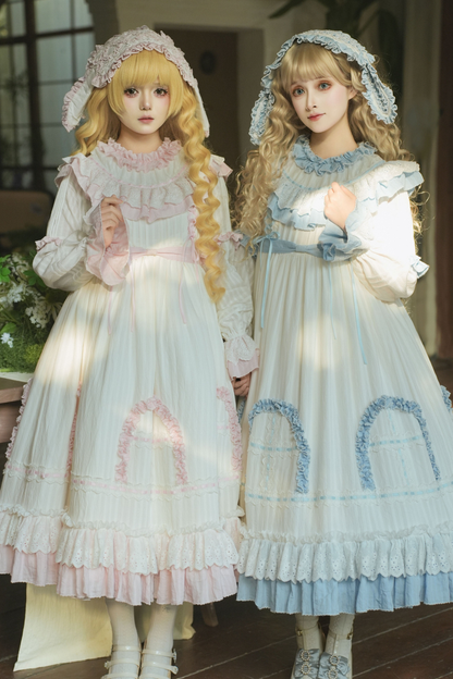 ラビットツインブルーロリータドレス+ラビットヘアバンド