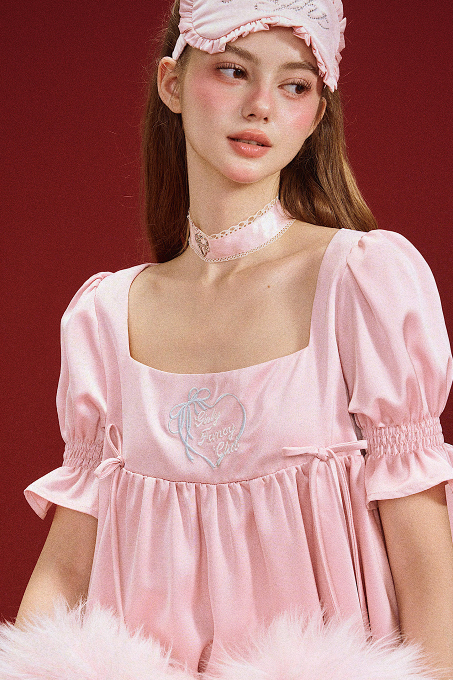 Puff Sleeve Satin Nightdress