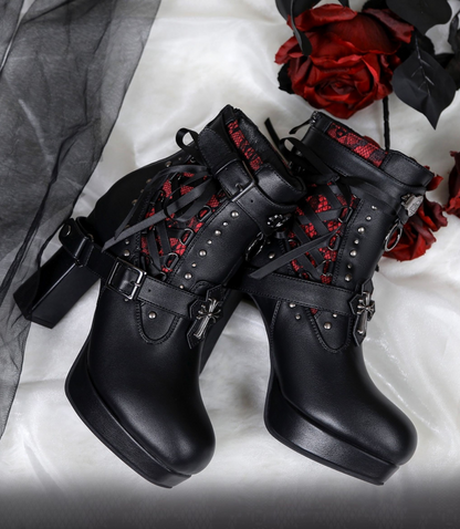 【12月8日予約締切】LACYBONESダークゴシックパンクブーツ
