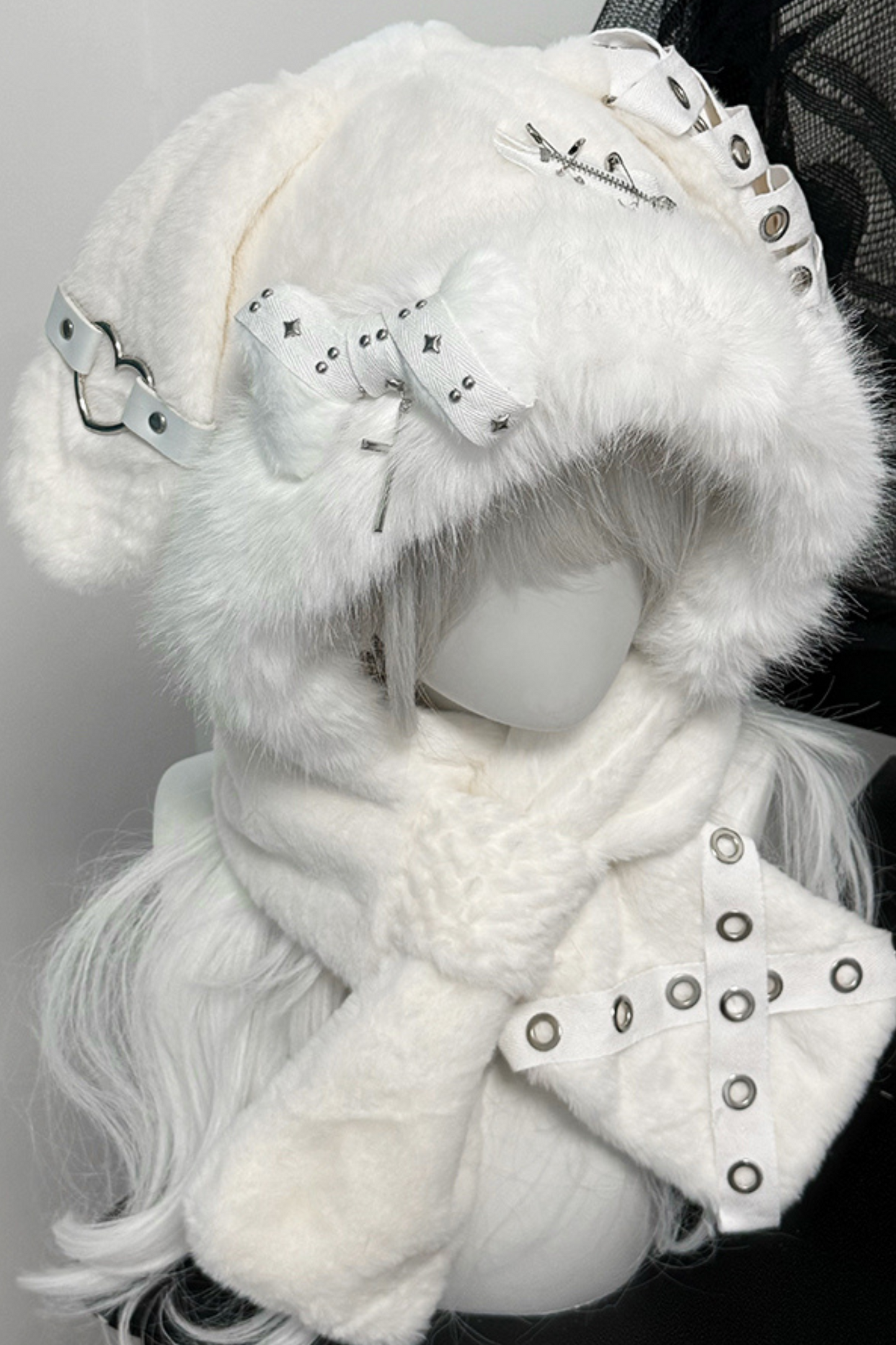 Chapeau subculture oreilles de lapin en boa