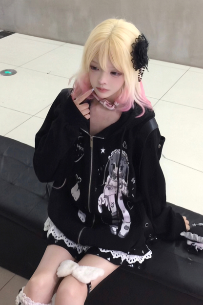 アニメハウスガールフードパーカー