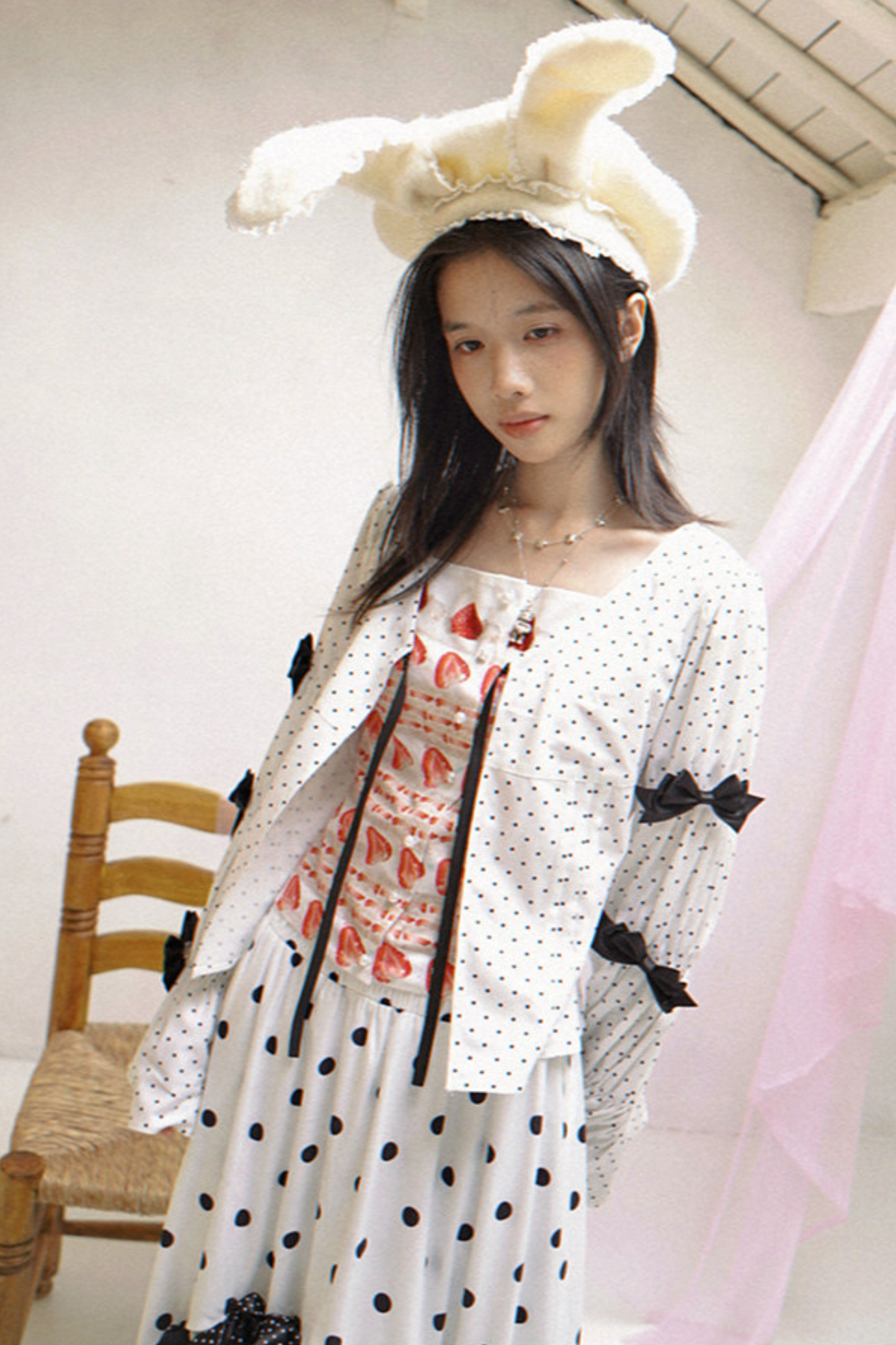 Polka Dot Plaid Blouse