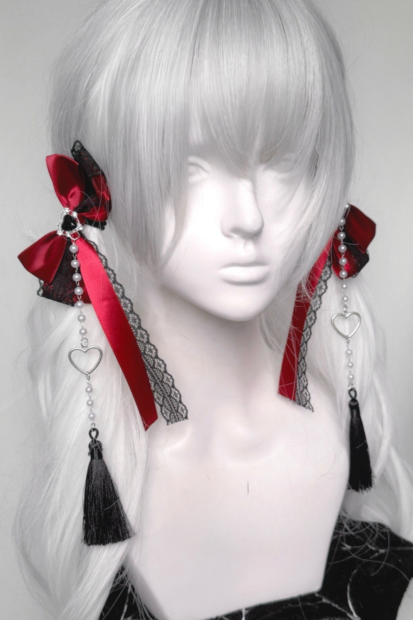 Dark Chinese-Style Tassel Rhinestone Hair Trim Clip