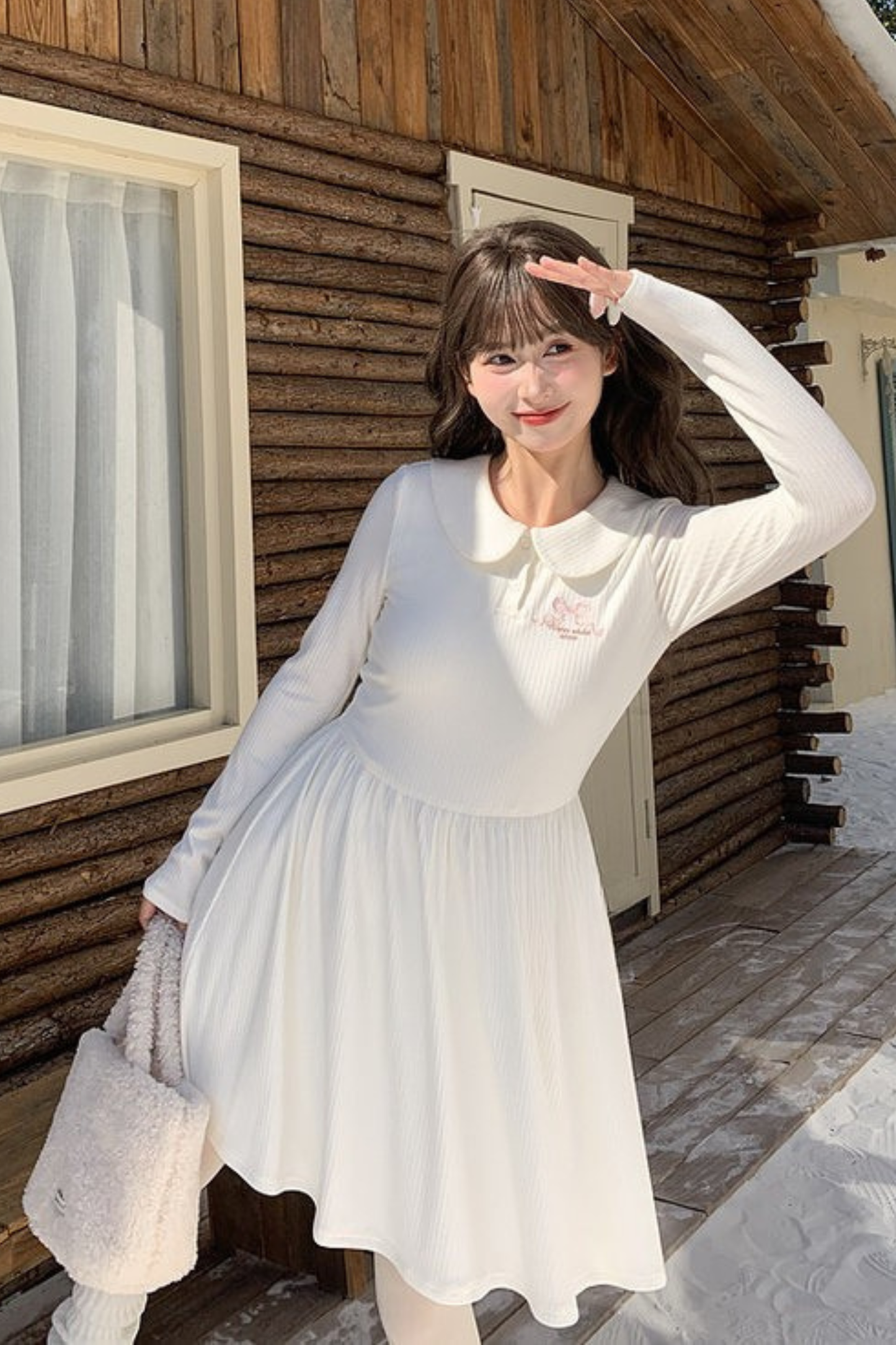 ミルクドールカラーフレンチニットドレス