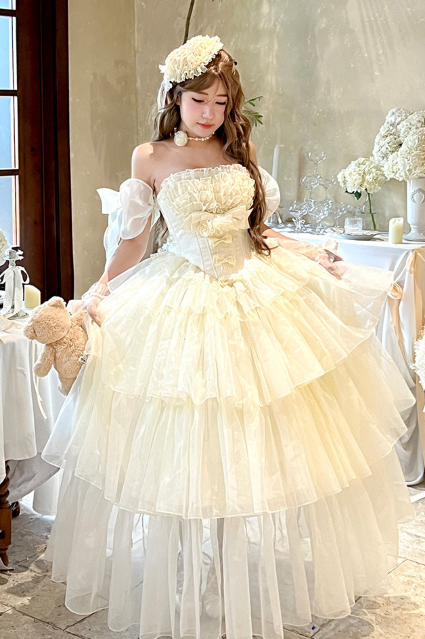 ファーストラブフローラルドレス+スリーブ